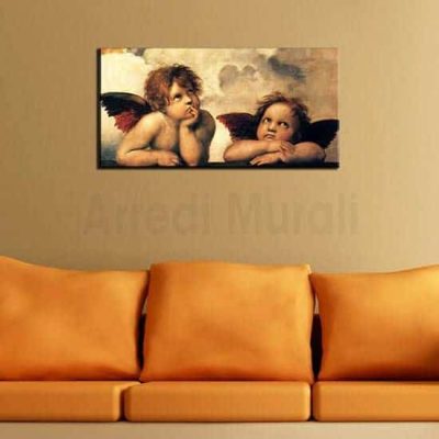 riproduzione d'autore Raffaello con angeli La Madonna Sistina