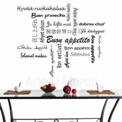 Adesivi murali buon appetito nero
