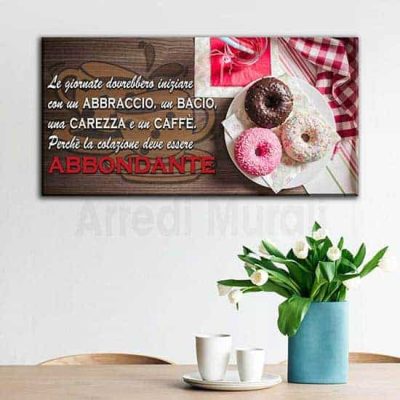 Quadro con frase colazione per arredo cucina