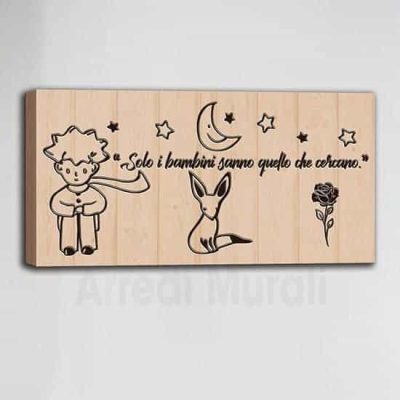 quadro con scritte del Piccolo principe frase dedicata ai bambini