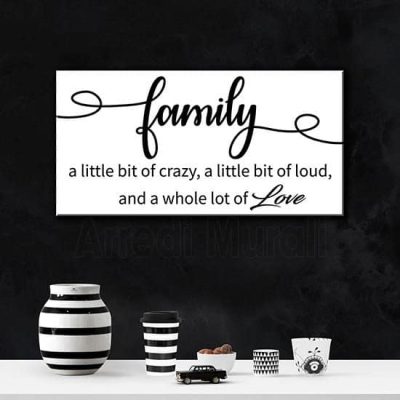 Quadro frase family con scritte in inglese