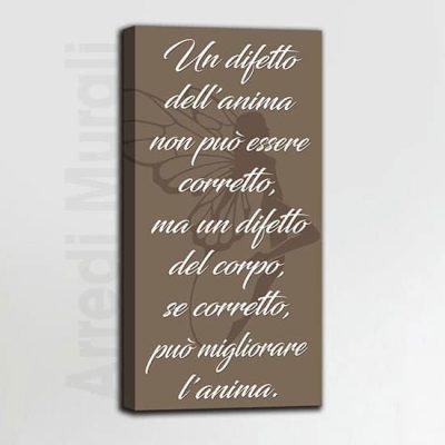 quadro moderno frase sull'estetica quadro verticale senza cornice
