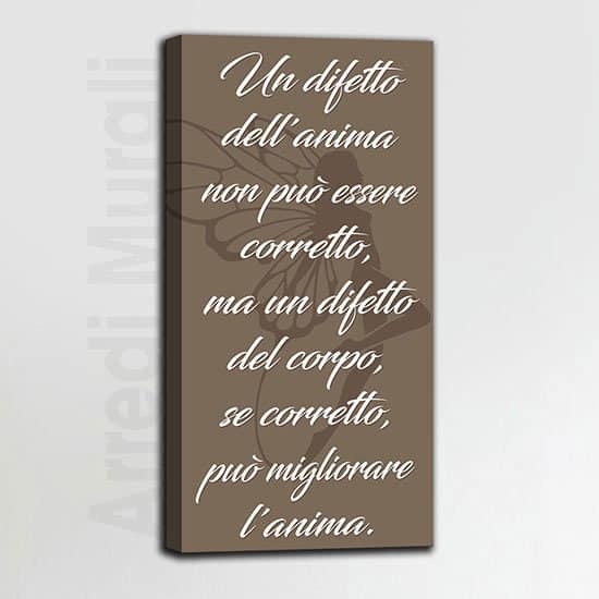 quadro moderno frase sull'estetica quadro verticale senza cornice