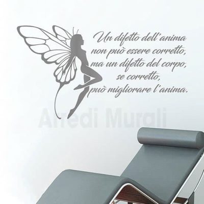 Stickers con frase sull'estetica argento