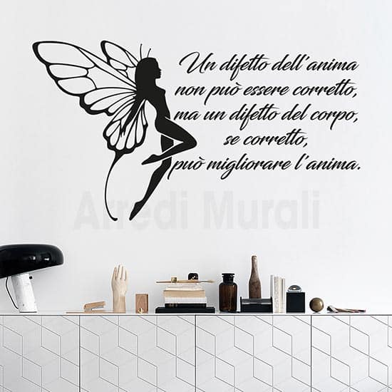 Stickers con frase sull'estetica nero