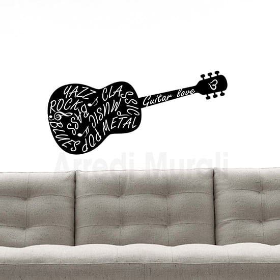 Adesivi murali chitarra nero