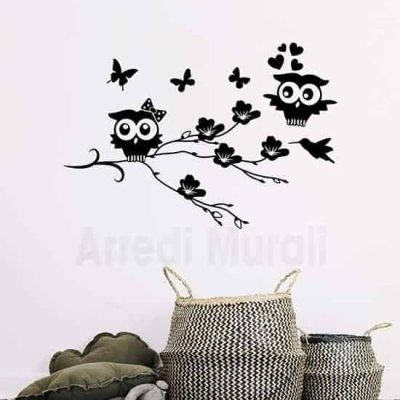 Adesivi murali gufetti nero