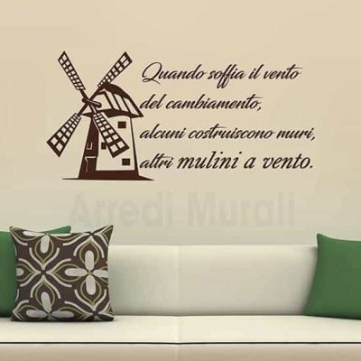 Adesivi murali moderni proverbio cinese marrone