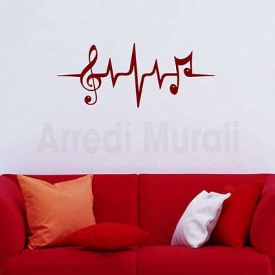 Adesivo da parete con note musicali