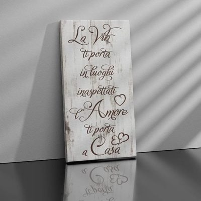 Quadro shabby con frase su tela