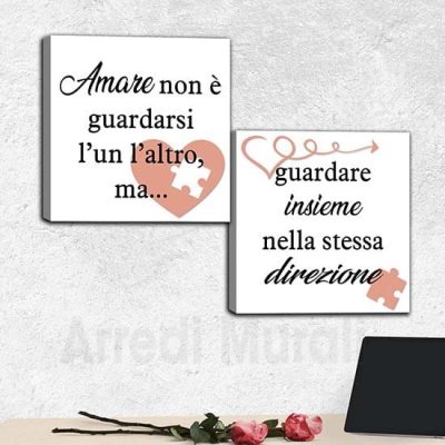 Quadri su tela frase sull'amore di Antoine de Saint-Exupéry