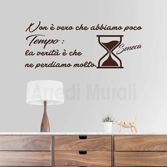 Adesivi murali frase sul tempo marrone