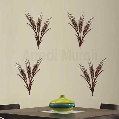 Adesivi murali spighe di grano marroni