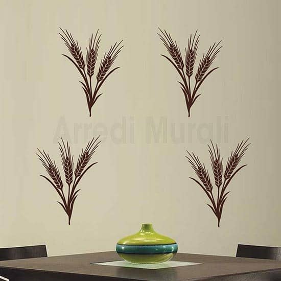 Adesivi murali spighe di grano marroni