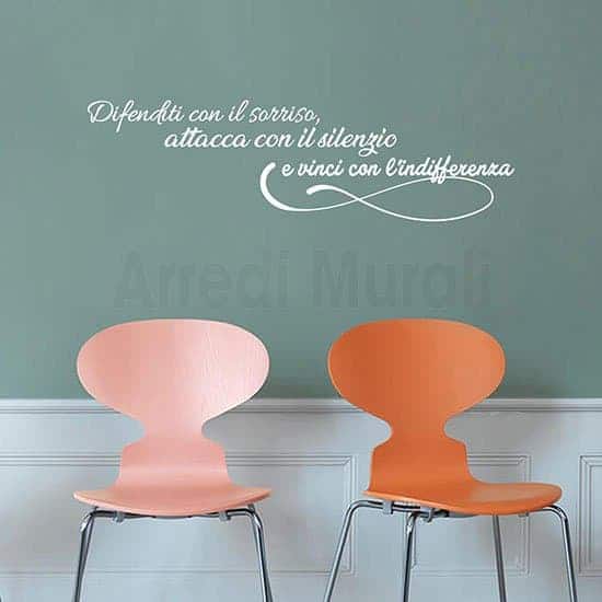 Aforisma adesivo da muro bianco