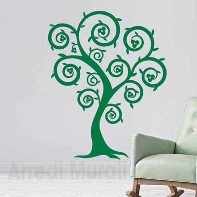 Decorazioni murali con albero stilizzato verde