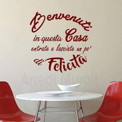 Decorazioni per pareti con scritta adesiva rosso