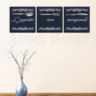 Quadretti cucina 3 tele con frase