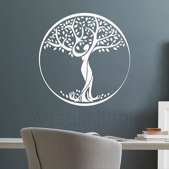 Sticker da parete Albero della Vita bianco