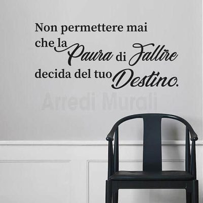 Testo adesivo con frase motivazionale nero