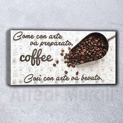 Quadro moderno caffè con frase per arredo bar o cucina