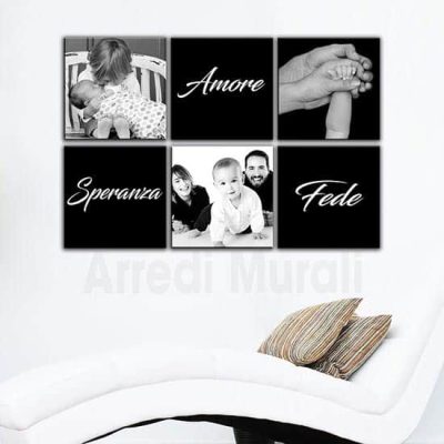 Quadri moderni personalizzati con le tue foto 6 tele con 3 foto