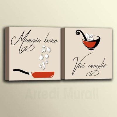Quadri per cucina con frase 2 tele