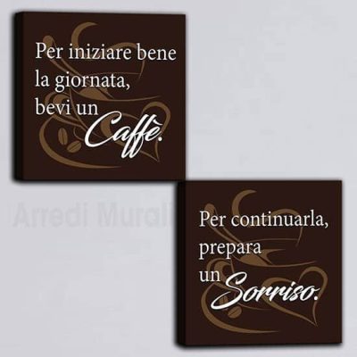 Quadri su tela per bar con frase caffe