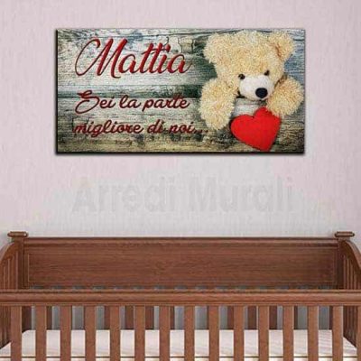 Quadro su tela personalizzato bambini nome bimbo