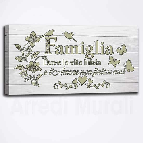 Quadro da parete con frase sulla famiglia in stile shabby chic