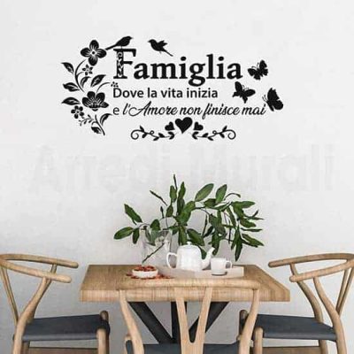 Adesivi murali frase famiglia decorazioni da parete