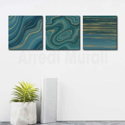 Quadri astratti tre stampe moderne su tela per decorare le pareti