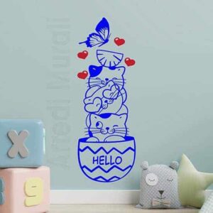 Adesivi murali gattini simpatici, disegni per decorare le pareti