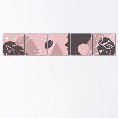 Quadri astratti cinque stampe moderne su tela