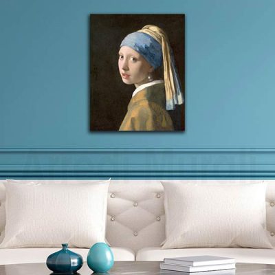 Quadri famosi ragazza col turbante stampa su tela