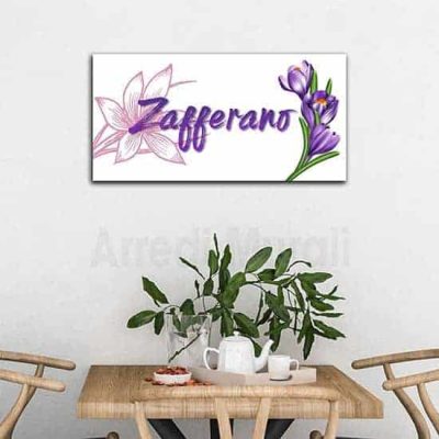 Quadro moderno fiore zafferano stampa su tela per cucina