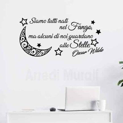 Stickers murali frase citazione Oscar Wilde, scritte adesive