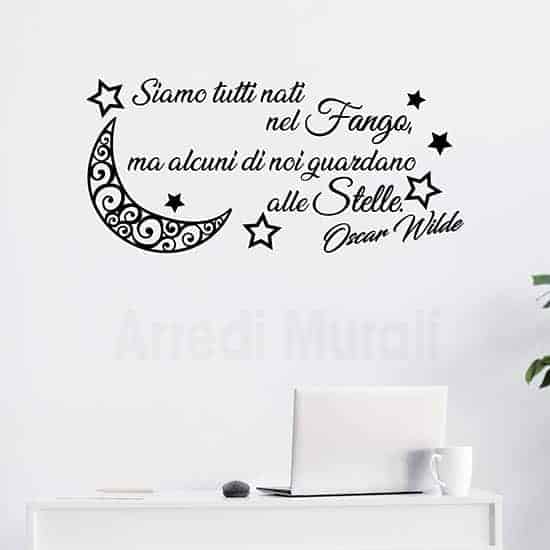 Stickers murali frase citazione Oscar Wilde, scritte adesive