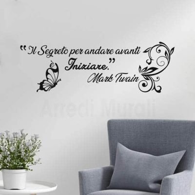 Citazione adesiva murale Twain, stickers per arredare le pareti