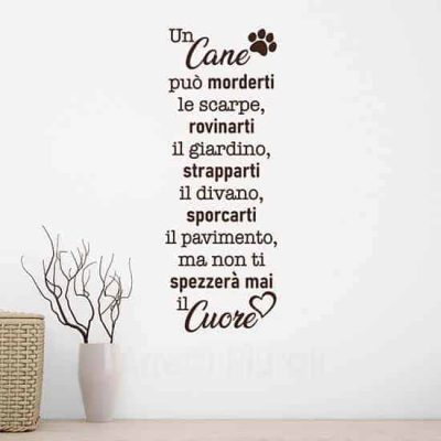 Frase adesiva da parete sul cane, decorazioni murali
