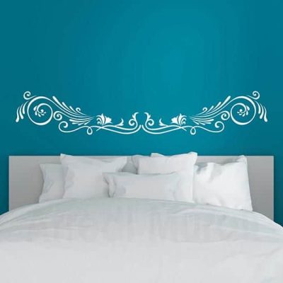 Decorazione adesiva floreale per letto, adesivi murali