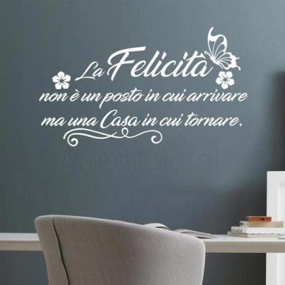 Frasi adesive da parete per la casa, decorazioni murali