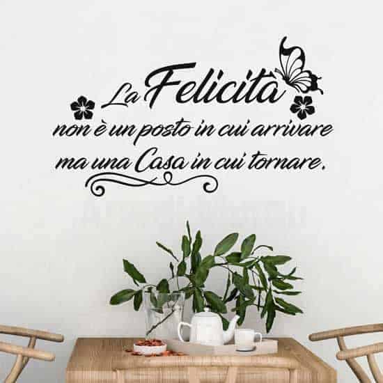 Frasi adesive da parete per la casa, adesivi murali