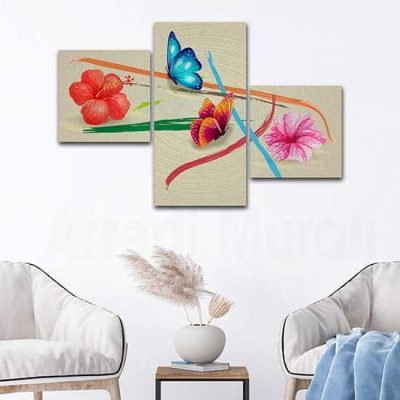Quadri con fiori stampe su tela, decorazioni da parete