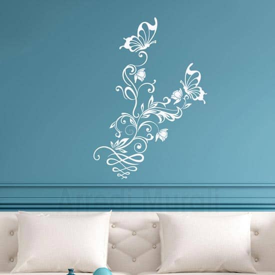 Wall stickers fiori e farfalle decorazioni adesive murali