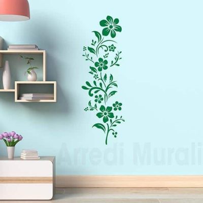 desivi murali fiori verticali verde