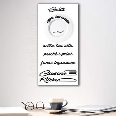 Quadro moderno con frase per cucina, stampa su tela