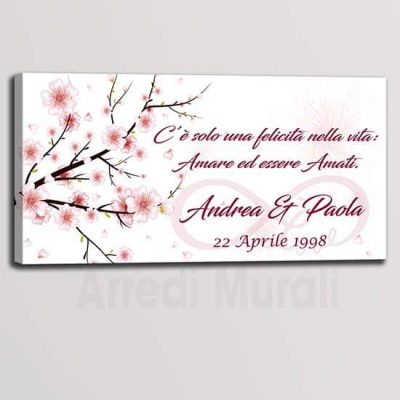 Quadro con stampa su tela personalizzato nomi e data