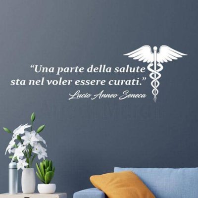 Frase adesiva di Seneca sulla salute, adesivi murali