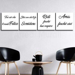 Quadri con frasi stampe su tela, decorazioni da parete